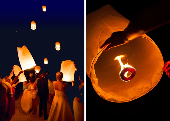lancio delle lanterne cinesi al matrimonio